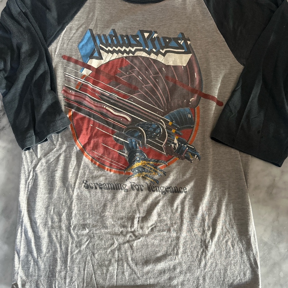 Vintage Judas Priest 1982 Screaming for Vengeance Tour Raglan Tee